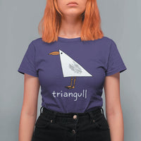 Triangull Funny Triangle Seagull Meme T Shirt For Women Geometry Bird Pun Minimalist Coastal Graphic