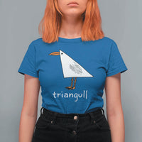 Triangull Funny Triangle Seagull Meme T Shirt For Women Geometry Bird Pun Minimalist Coastal Graphic