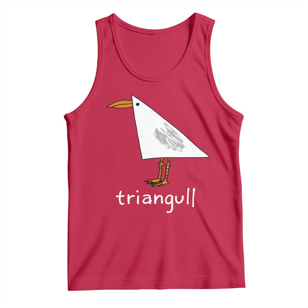 Triangull Funny Triangle Seagull Meme Tank Top Geometry Bird Pun Minimalist Coastal Graphic
