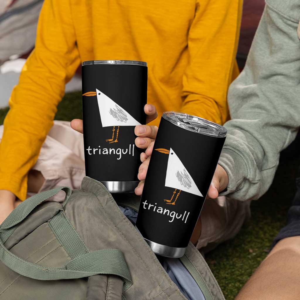 Triangull Funny Triangle Seagull Meme Tumbler Cup Geometry Bird Pun Minimalist Coastal Graphic