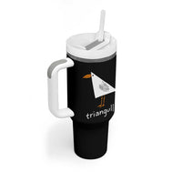 Triangull Funny Triangle Seagull Meme Tumbler With Handle Geometry Bird Pun Minimalist Coastal Graphic