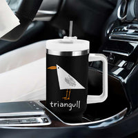 Triangull Funny Triangle Seagull Meme Tumbler With Handle Geometry Bird Pun Minimalist Coastal Graphic