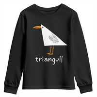 Triangull Funny Triangle Seagull Meme Youth Sweatshirt Geometry Bird Pun Minimalist Coastal Graphic