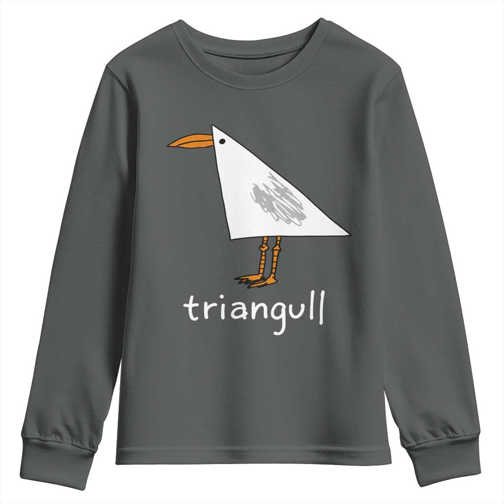 Triangull Funny Triangle Seagull Meme Youth Sweatshirt Geometry Bird Pun Minimalist Coastal Graphic