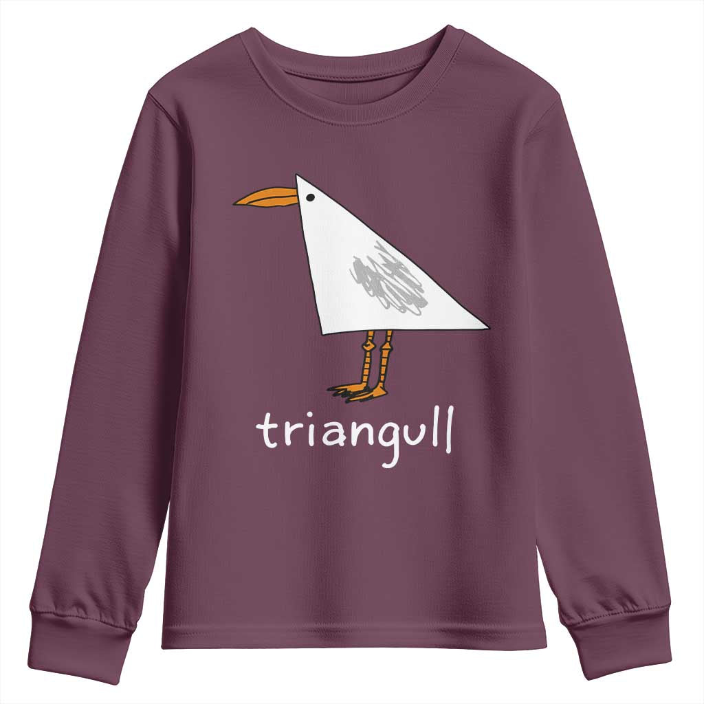 Triangull Funny Triangle Seagull Meme Youth Sweatshirt Geometry Bird Pun Minimalist Coastal Graphic