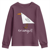 Triangull Funny Triangle Seagull Meme Youth Sweatshirt Geometry Bird Pun Minimalist Coastal Graphic