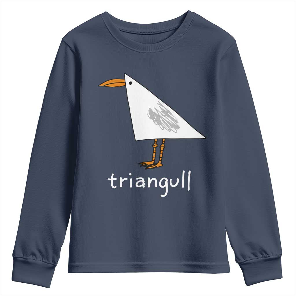 Triangull Funny Triangle Seagull Meme Youth Sweatshirt Geometry Bird Pun Minimalist Coastal Graphic