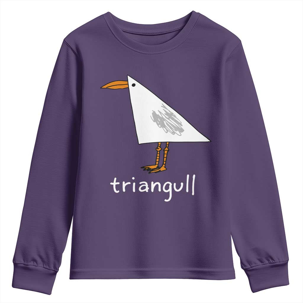 Triangull Funny Triangle Seagull Meme Youth Sweatshirt Geometry Bird Pun Minimalist Coastal Graphic