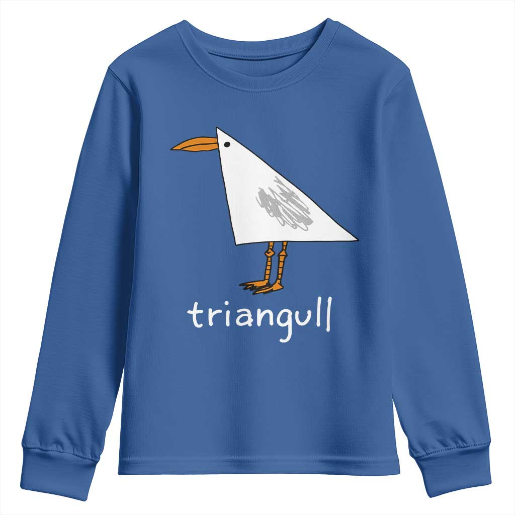 Triangull Funny Triangle Seagull Meme Youth Sweatshirt Geometry Bird Pun Minimalist Coastal Graphic