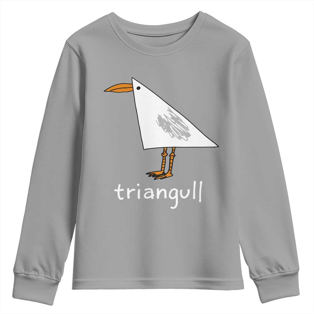 Triangull Funny Triangle Seagull Meme Youth Sweatshirt Geometry Bird Pun Minimalist Coastal Graphic