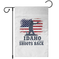Idaho Shoots Back Distressed American Flag Garden Flag Cowboy Gunslinger Graphic