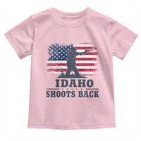 Idaho Shoots Back Distressed American Flag Toddler T Shirt Cowboy Gunslinger Graphic