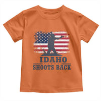 Idaho Shoots Back Distressed American Flag Toddler T Shirt Cowboy Gunslinger Graphic