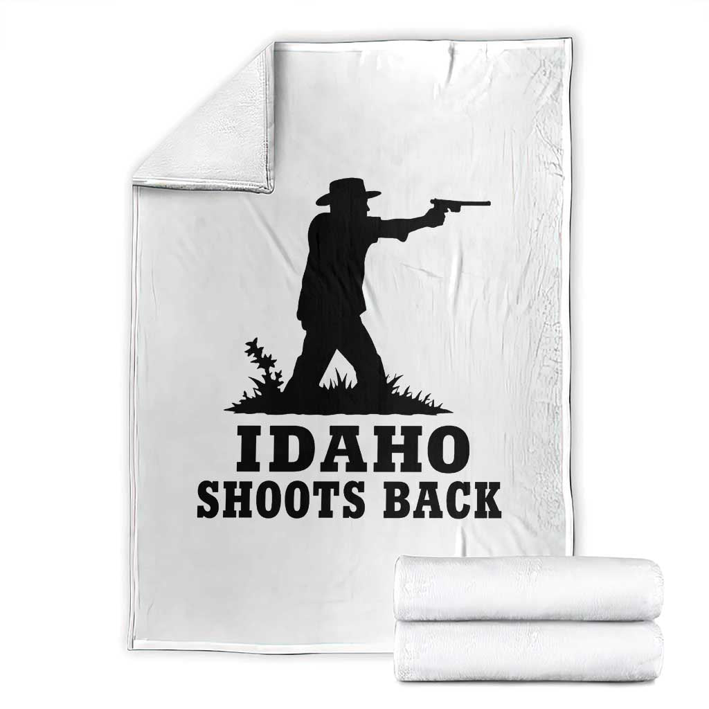 Idaho Shoots Back Minimalist Gunslinger Silhouette State Pride Graphic Throw Blanket