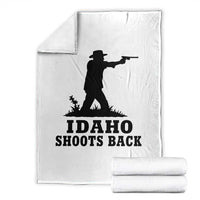 Idaho Shoots Back Minimalist Gunslinger Silhouette State Pride Graphic Throw Blanket