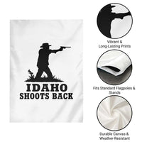 Idaho Shoots Back Minimalist Gunslinger Silhouette State Pride Graphic Garden Flag