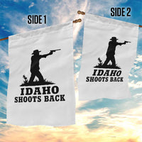 Idaho Shoots Back Minimalist Gunslinger Silhouette State Pride Graphic Garden Flag