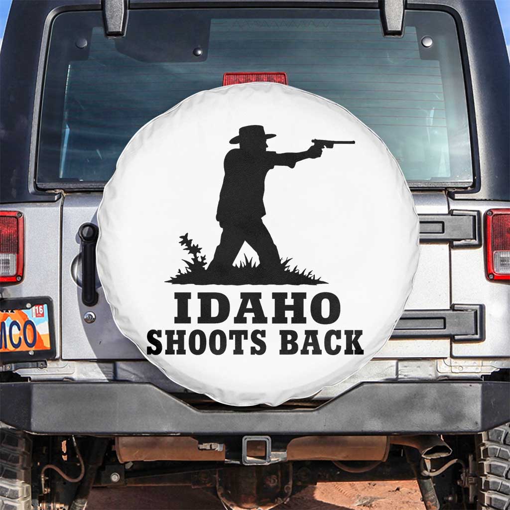 Idaho Shoots Back Minimalist Gunslinger Silhouette State Pride Graphic Spare Tire Cover