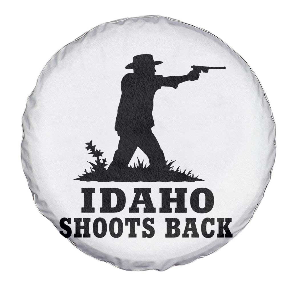 Idaho Shoots Back Minimalist Gunslinger Silhouette State Pride Graphic Spare Tire Cover