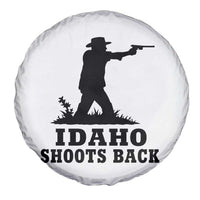 Idaho Shoots Back Minimalist Gunslinger Silhouette State Pride Graphic Spare Tire Cover