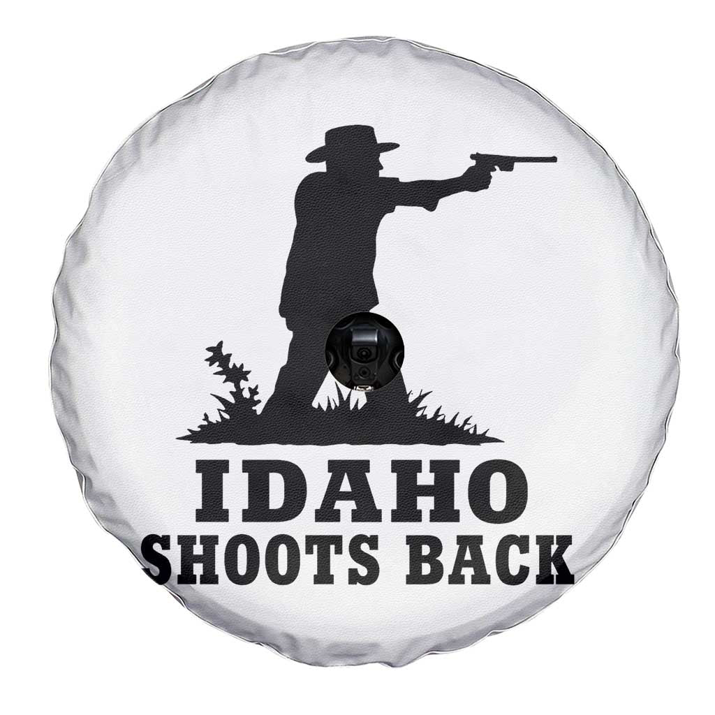 Idaho Shoots Back Minimalist Gunslinger Silhouette State Pride Graphic Spare Tire Cover