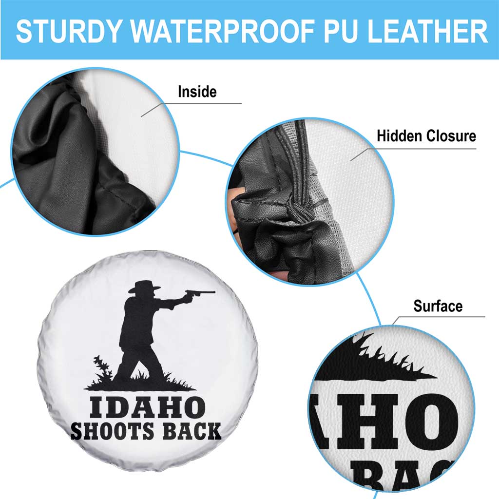 Idaho Shoots Back Minimalist Gunslinger Silhouette State Pride Graphic Spare Tire Cover