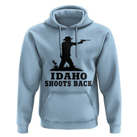 Idaho Shoots Back Minimalist Gunslinger Silhouette State Pride Graphic Hoodie