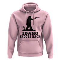 Idaho Shoots Back Minimalist Gunslinger Silhouette State Pride Graphic Hoodie