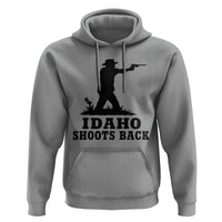 Idaho Shoots Back Minimalist Gunslinger Silhouette State Pride Graphic Hoodie