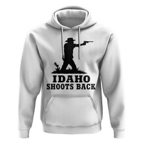Idaho Shoots Back Minimalist Gunslinger Silhouette State Pride Graphic Hoodie