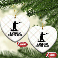 Idaho Shoots Back Minimalist Gunslinger Silhouette State Pride Graphic Ceramic Ornament