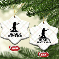 Idaho Shoots Back Minimalist Gunslinger Silhouette State Pride Graphic Ceramic Ornament