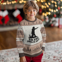 Idaho Shoots Back Minimalist Gunslinger Silhouette State Pride Graphic Ugly Christmas Sweater