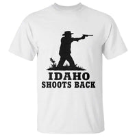 Idaho Shoots Back Minimalist Gunslinger Silhouette State Pride Graphic T Shirt