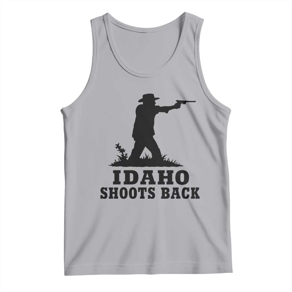 Idaho Shoots Back Minimalist Gunslinger Silhouette State Pride Graphic Tank Top