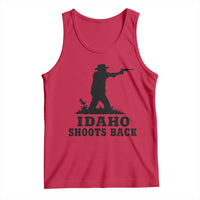 Idaho Shoots Back Minimalist Gunslinger Silhouette State Pride Graphic Tank Top