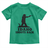 Idaho Shoots Back Minimalist Gunslinger Silhouette State Pride Graphic Toddler T Shirt