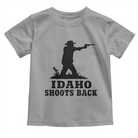 Idaho Shoots Back Minimalist Gunslinger Silhouette State Pride Graphic Toddler T Shirt
