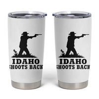 Idaho Shoots Back Minimalist Gunslinger Silhouette State Pride Graphic Tumbler Cup