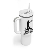 Idaho Shoots Back Minimalist Gunslinger Silhouette State Pride Graphic Tumbler With Handle