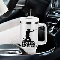 Idaho Shoots Back Minimalist Gunslinger Silhouette State Pride Graphic Tumbler With Handle