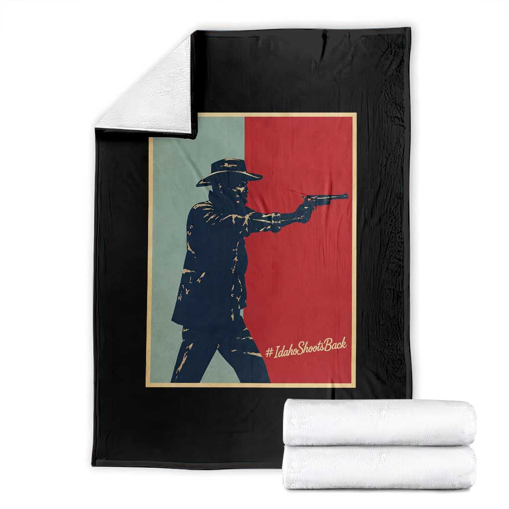 Idaho Shoots Back Vintage Pop Art Poster Style Graphic Throw Blanket