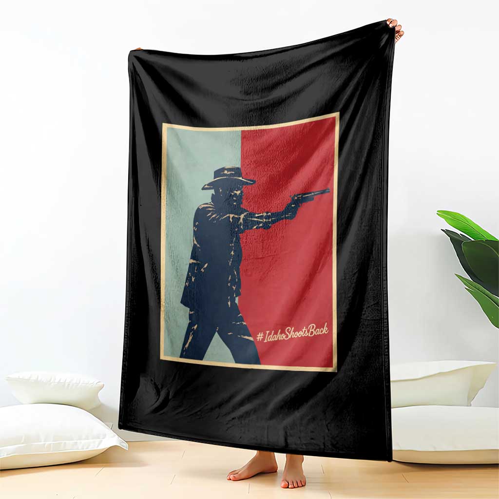 Idaho Shoots Back Vintage Pop Art Poster Style Graphic Throw Blanket