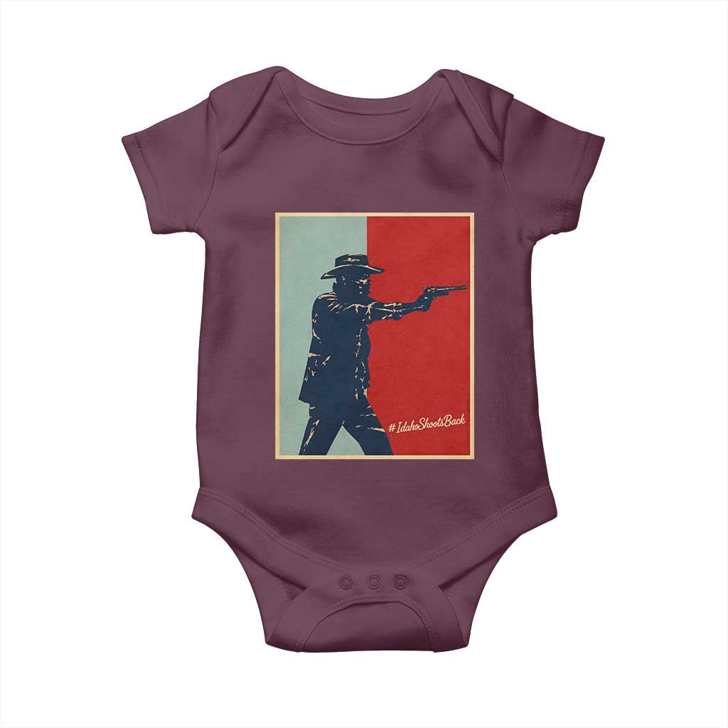 Idaho Shoots Back Vintage Pop Art Poster Style Graphic Baby Onesie