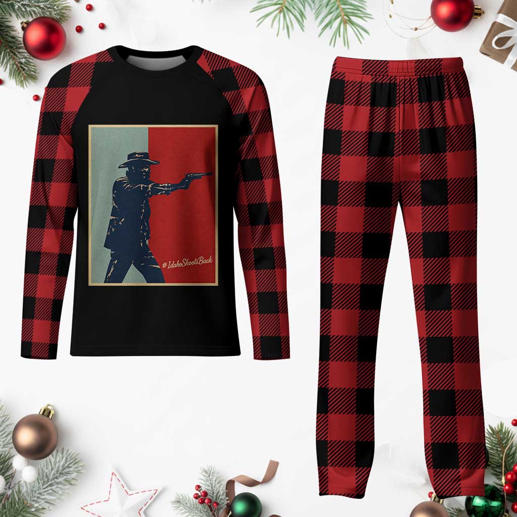 Idaho Shoots Back Vintage Pop Art Poster Style Graphic Plaid Pajama Set