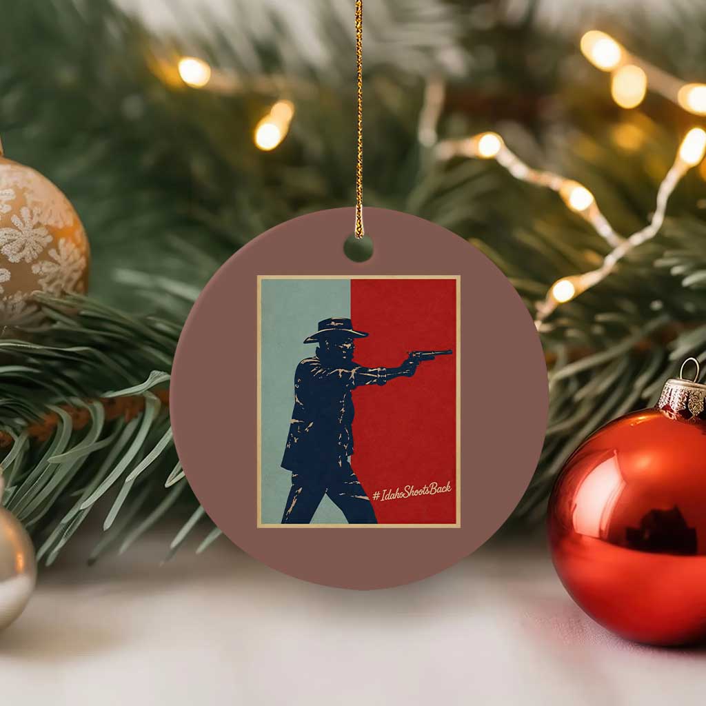 Idaho Shoots Back Vintage Pop Art Poster Style Graphic Ceramic Ornament