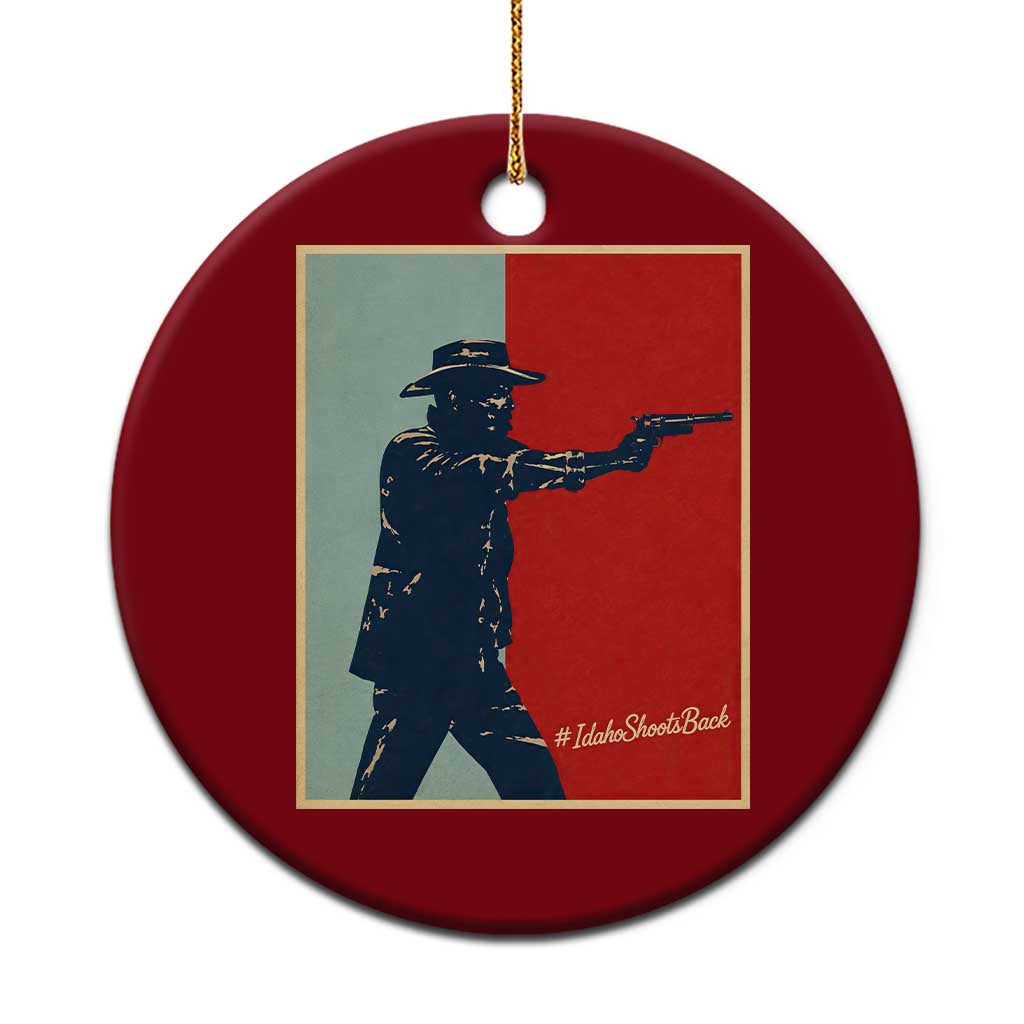 Idaho Shoots Back Vintage Pop Art Poster Style Graphic Ceramic Ornament