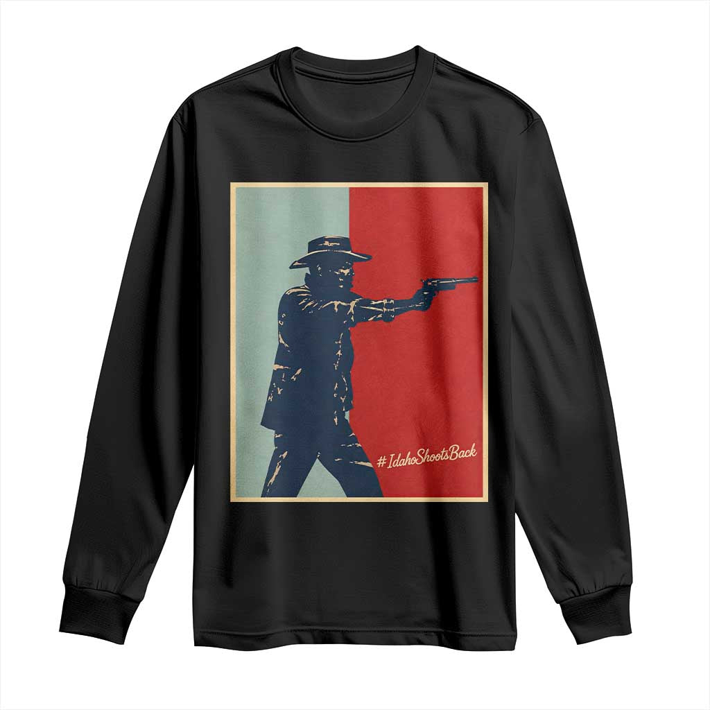 Idaho Shoots Back Vintage Pop Art Poster Style Graphic Long Sleeve Shirt