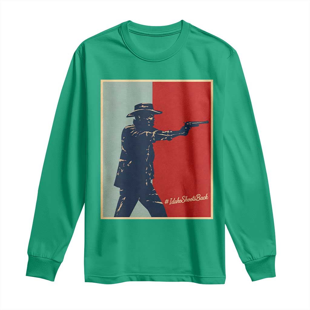 Idaho Shoots Back Vintage Pop Art Poster Style Graphic Long Sleeve Shirt