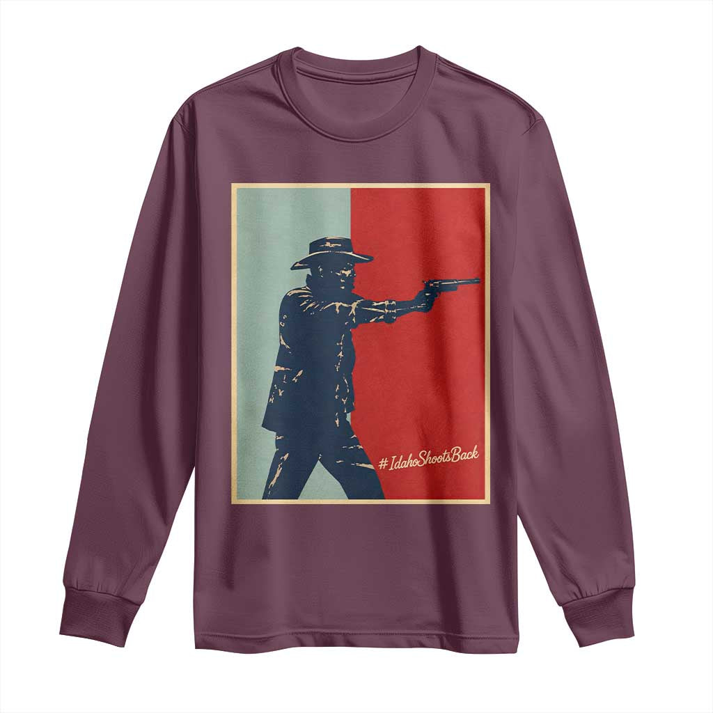 Idaho Shoots Back Vintage Pop Art Poster Style Graphic Long Sleeve Shirt